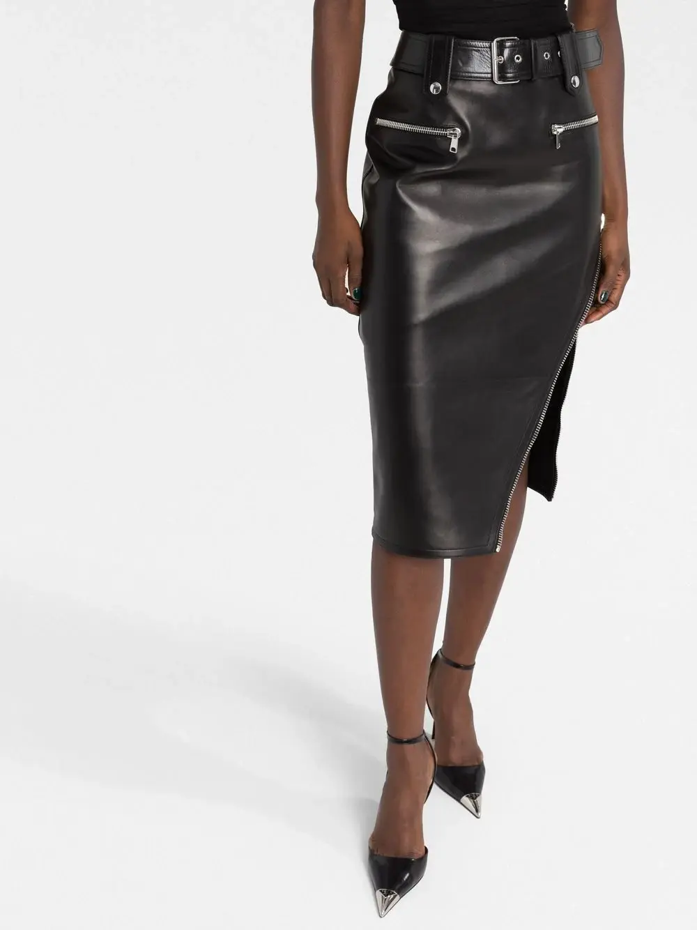 Alexander McQueen biker pencil skirt