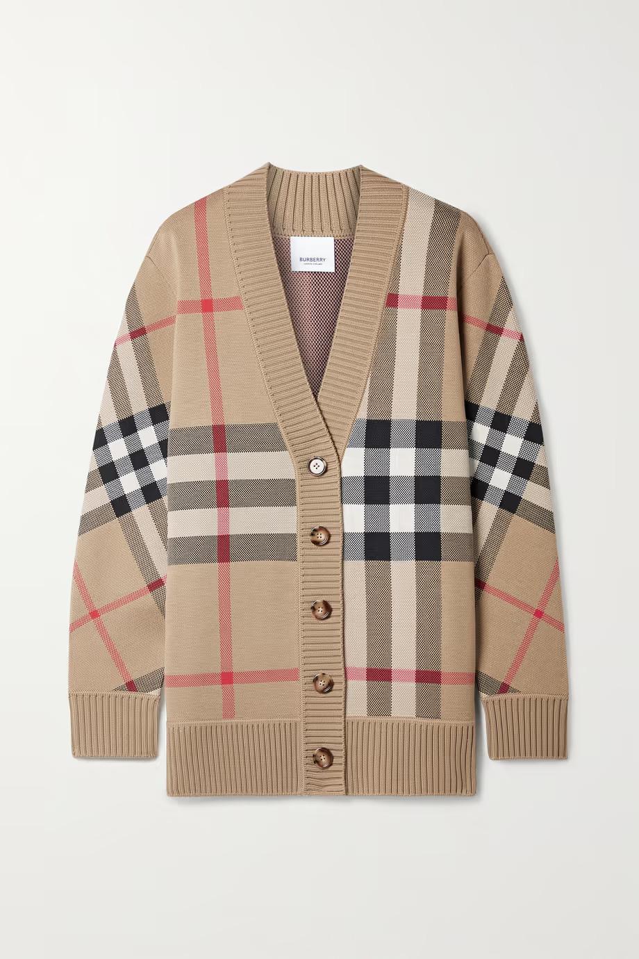 Burberry Checked jacquard-knit cardigan