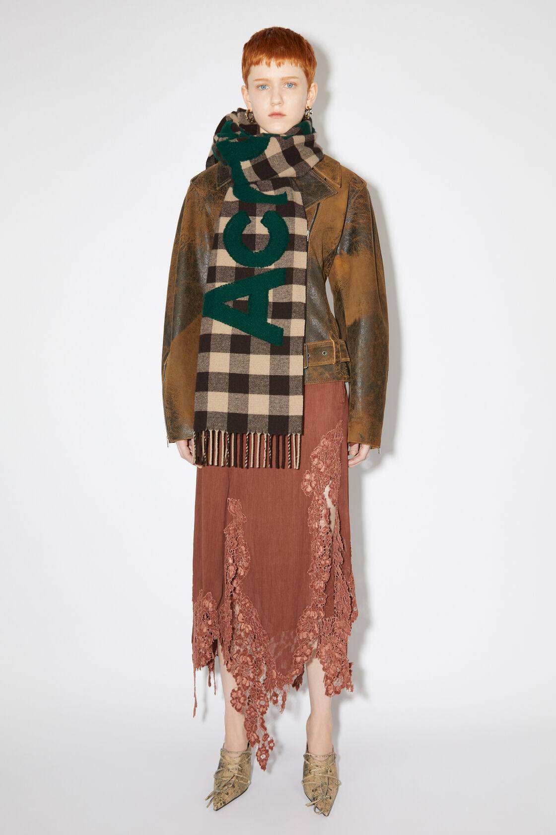 Acne Studios Check logo scarf