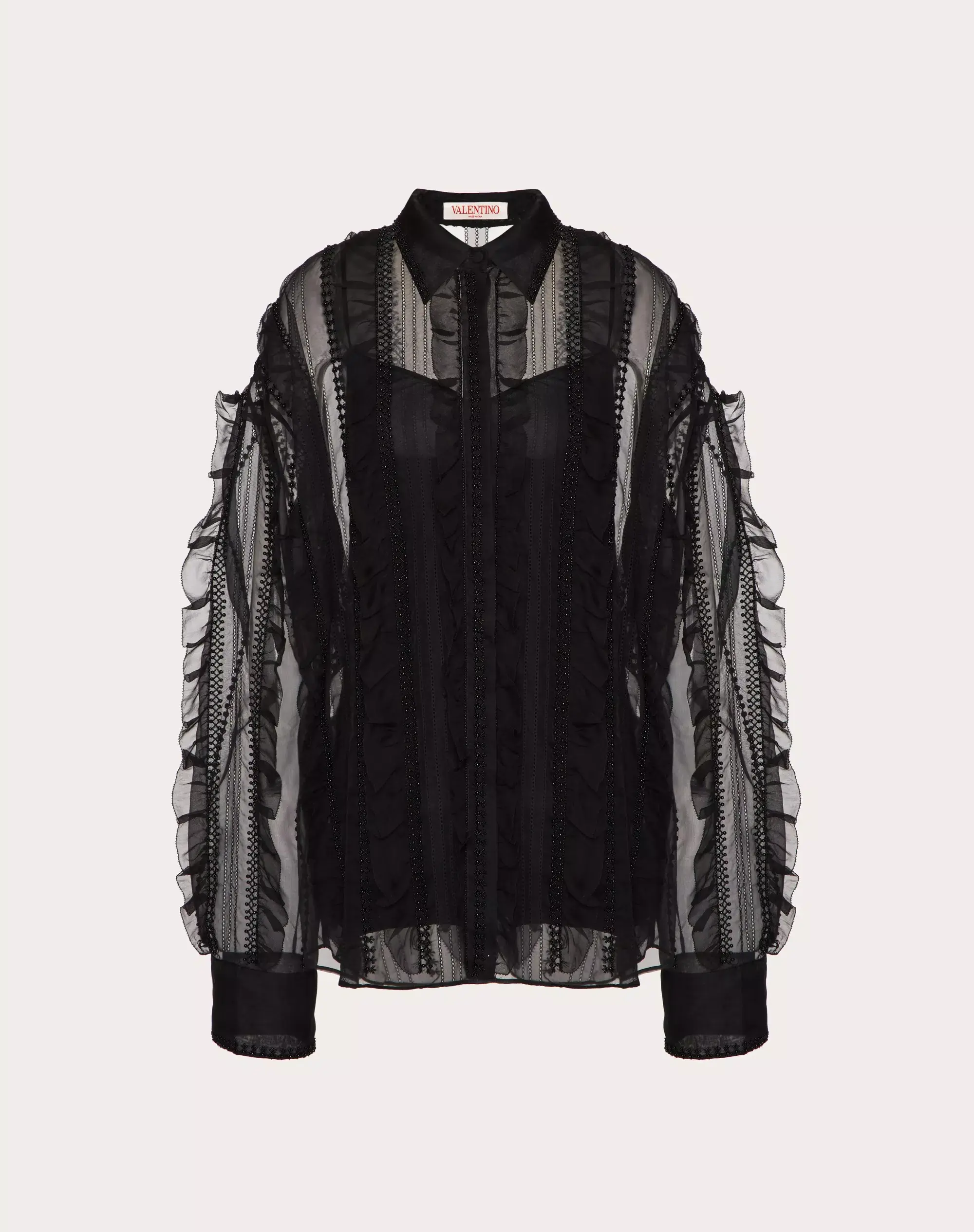 Valentino Garavani Embroidered Organza Shirt