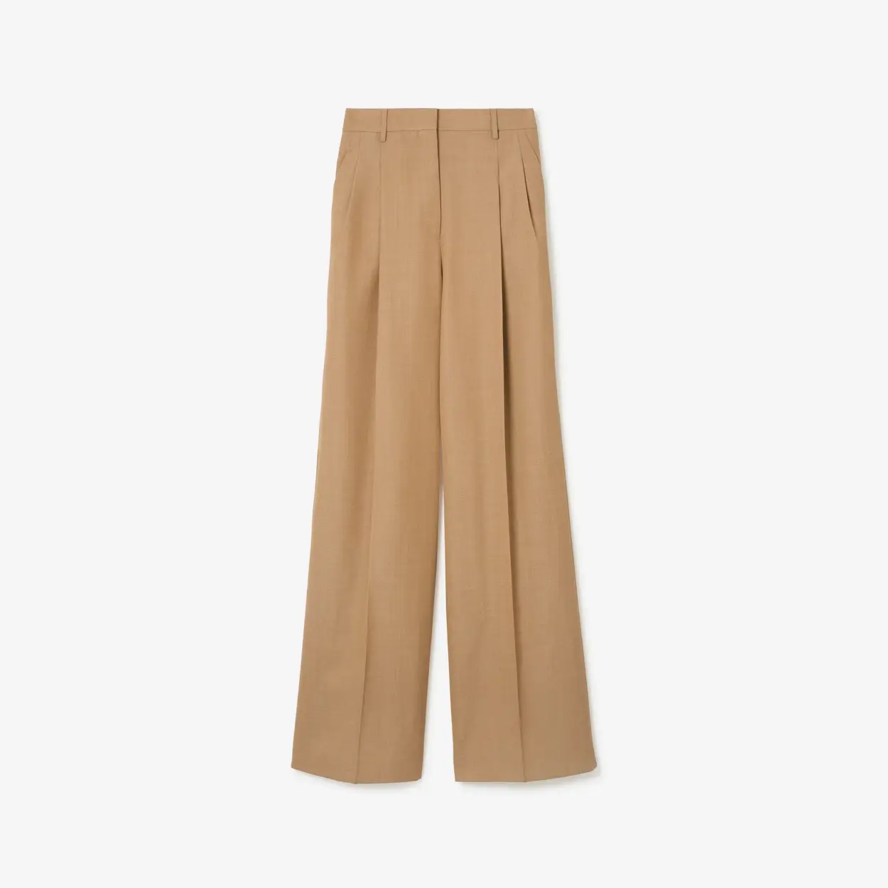 Pleated Wool Wide-leg Trousers