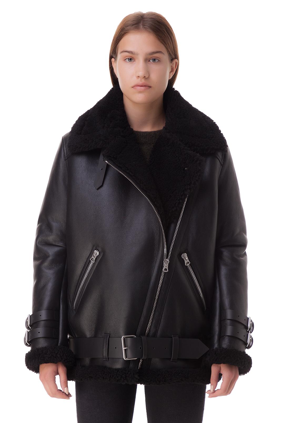 Acne Studios Velocite leather-trimmed shearling jacket