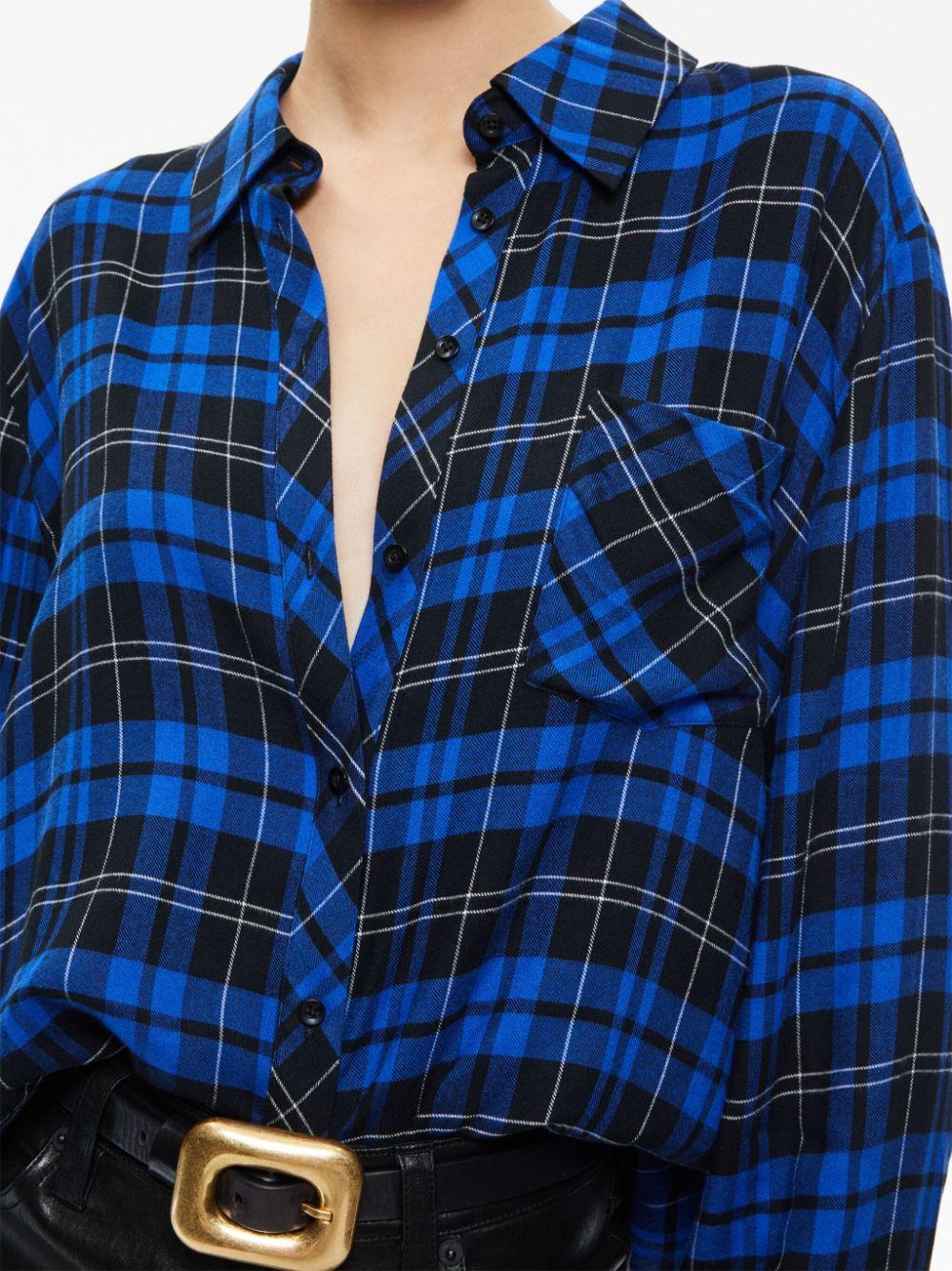 alice + olivia Finely check-pattern flannel shirt