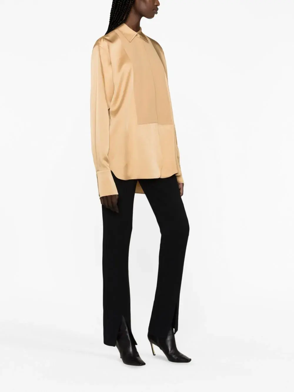 Jil Sander satin-finish panelled shirt