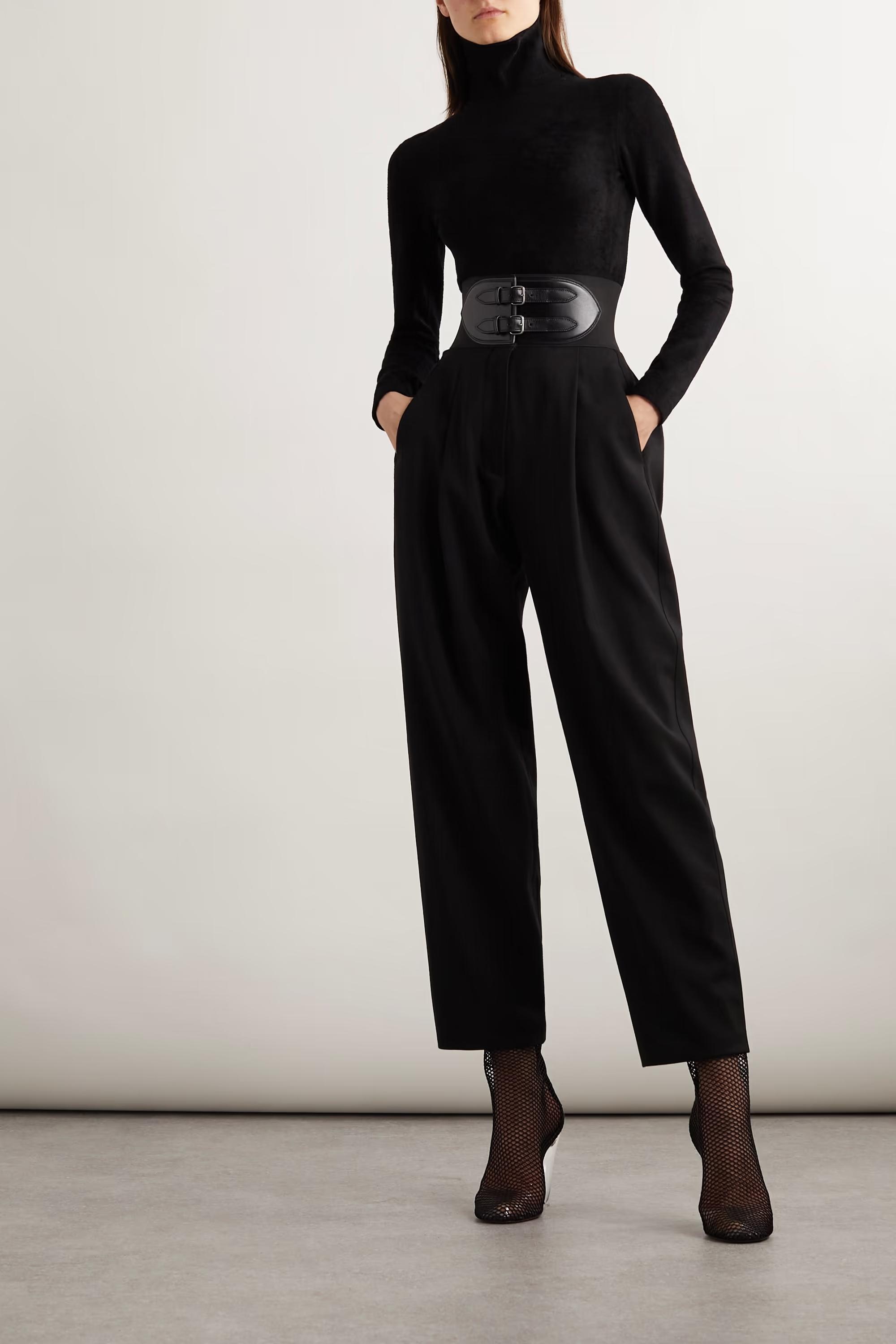 Alaia belted tapered pants