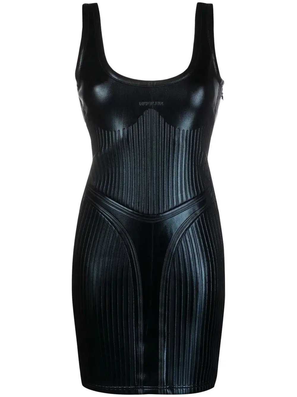 Mugler glossy emossed dress